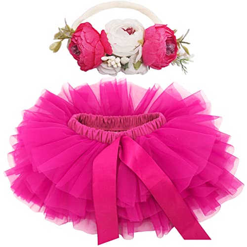 BGFKS Baby Girls Soft Fluffy Tutu Skirt with Diaper Cover,Toddler Girl Tutu Skirt Sets with Flower Headband.(Hot Pink,0-6 Months) BGFKS Baby Girls Soft Fluffy Tutu Skirt with Diaper Cover,Toddler Girl Tutu Skirt Sets with Flower Headband.(Hot Pink,0-6 Months)