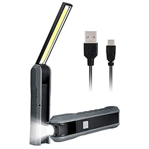 Haofy Led-werklamp, zaklamp, USB-oplaadbaar, cob werkplaatslamp, batterij met haak, magneetvoet, inspectielampen voor…