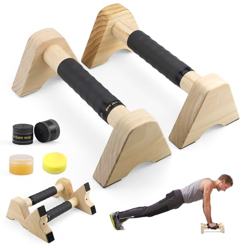 Liegestützgriffe 2 Push Up Bars Holz Parallettes,1 Liegestützstangen mit...
