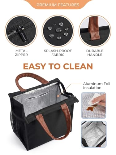 Image of Wooum Lunch Bag for Office with 1 Year Warranty, Insulated Tiffin Holder for Women & Men, Waterproof Thermal Lunch Holder with Bottle Holder Large Capacity Tiffin Box Carry Bag for Travel Daily Use