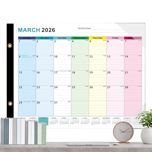 ドライイレーズカレンダー 壁掛け用 | 2026年1月~2027年6月 マグネット式 ホワイトボード スケジュール管理,繰り返し使える 消去可能 マーカー付き 学校 会議室 リビング オフィス