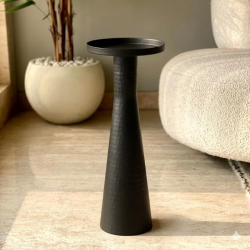 Iron Drinks Table for Living Room – 56 cm Modern Black Martini Si...