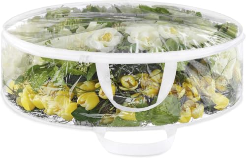 Image of Whitmor Clear Wreath Storage Container with Tear Resistant PE Material,30 inch Christmas Storage Bag with Reinforced Handle & Zipper for Artificial Wreath,Garland & Holiday Decor Organization,(Pack of 6)