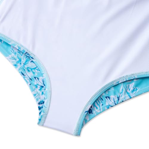 Image of Alakuoti Girls One Piece Swimsuits Cutout Ruffle Bathing Suit Quick Dry Beach Swimwear with Adjustable Strap 5-14 Years