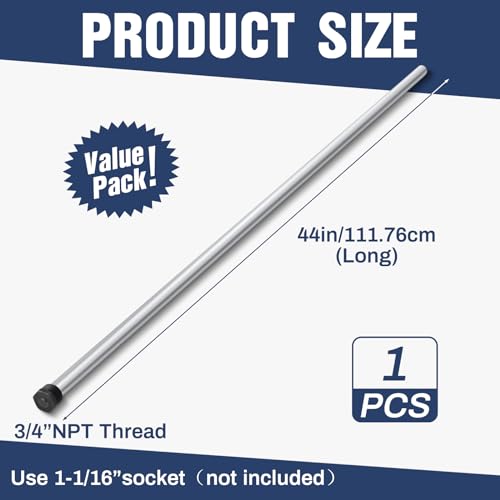 Image of Tandefio Anode Rod for Hot Water Heater Aluminum Zinc, Replacement NPT Hot Water Tank Anode Rod, Corrosion Protect, Rotten Egg Smell(3 /4 Npt X 44 Inches,1 Pcs)