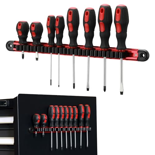 Mayouko Magnetic Screwdriver Wrench Organizer, Aluminum Rail Magnetic Tool Holder, Hand Tool Holder, Toolbox Accessories, Fits Up to 14 Screwdrivers/Wrenches (Tools not Included)