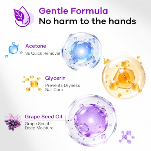 Glamonade Nail Polish Remover Pads: Acetone Gel Nail Polish Remover Wipes 50 PCS Professional Individually Wrapped Wet Wipes Rapidly Remove Gel/Fingernail Polish Travel Kit for Home & Salon Supplies - Image 5