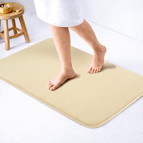 American Soft Linen 21x32 Fluffy Foamed Slip Reducer Bath Rug,