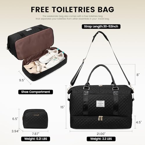 LOVEVOOK Travel Duffle Bag,Weekender Bags for Women with Shoe Compartment,Carry on Overnight Bag with Toiletry Bag,Gym Duffel Bag with Wet Pocket,Hospital Bags for Labor and Delivery2