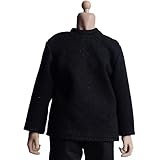Meetoget 1/12 Scale Male Figure Doll Clothes Daily Sports Long Sleeves Shirts Action Figure Relax, Black PU005US