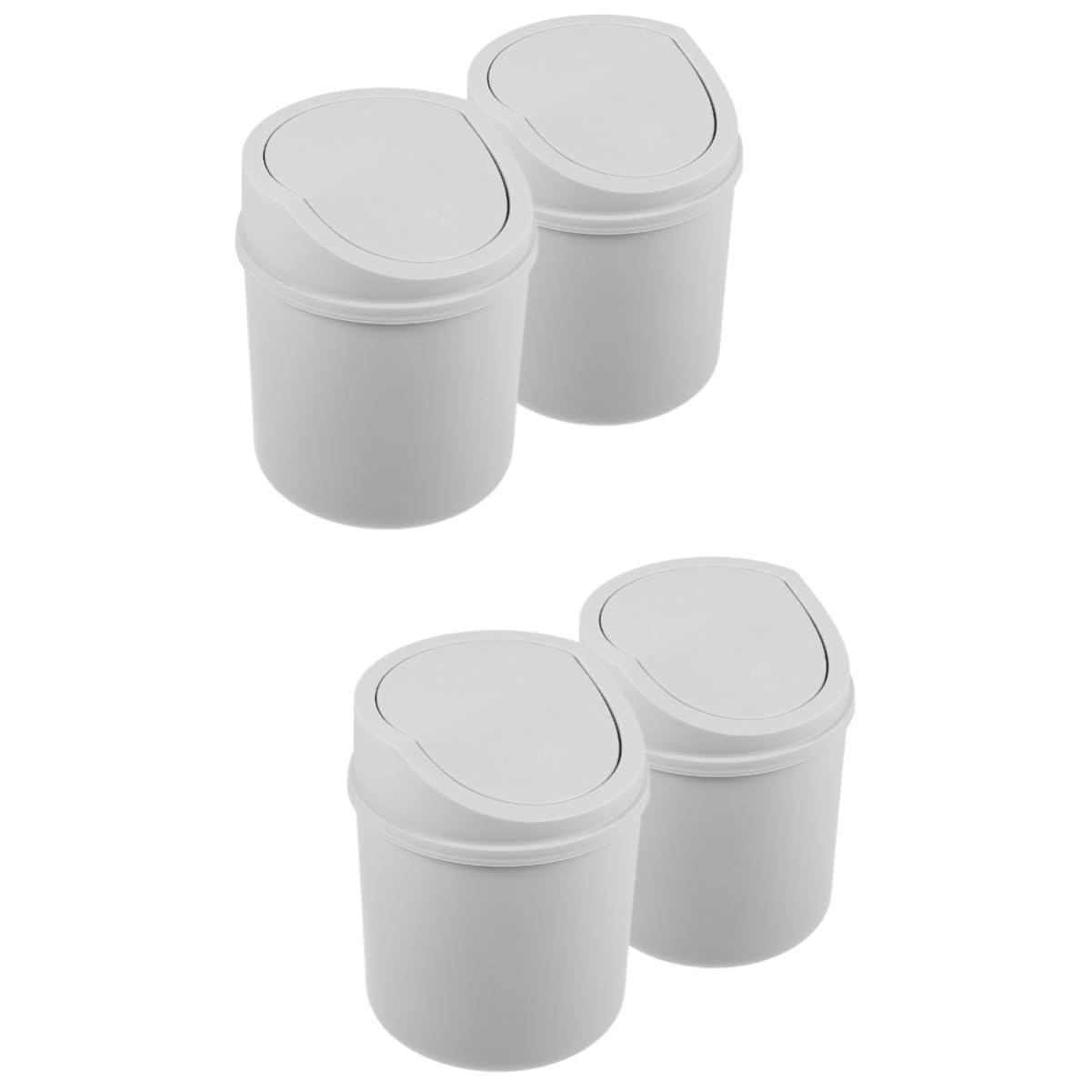 OKUMEYR 2sets Countertop Trash Can Swing Lid Small Garbage Container for Desk Bedroom Trash Can Lid 2pcs*2