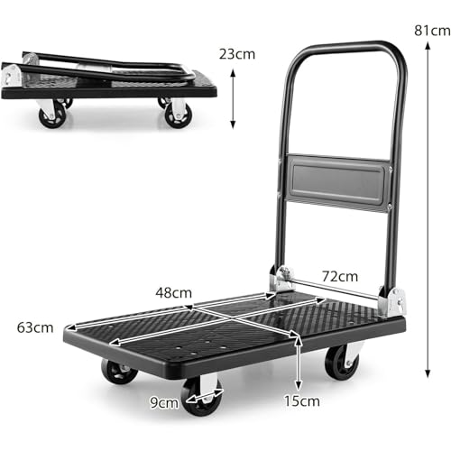 Carro de mano plegable anticaídas para transportar bultos pesados de 200 kg sin esfuerzo 3