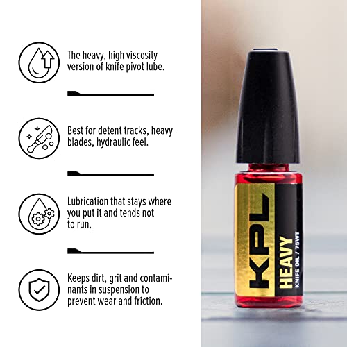 Image of Knife Pivot Lube - Heavy Knife Oil for Blades - Synthetic Pocket Knife Lubricant - 75 Weight Precision Oiler Bottle