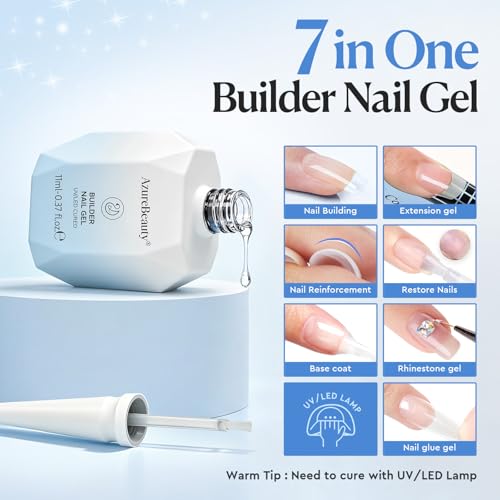Image of AZUREBEAUTY Nail Primer and Dehydrator with Builder Nail Gel Set, Acid Free