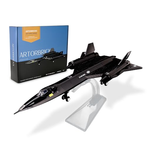ArtorBricks SR-71 Reconnaissance Blackbird Airplane Military Building Set with Display Stand -...