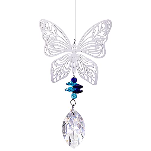 Cristal à la Main Arc-en-Ciel Suncatcher Perles Suspendus en métal Papillon Pendentif fenêtre décor Cover