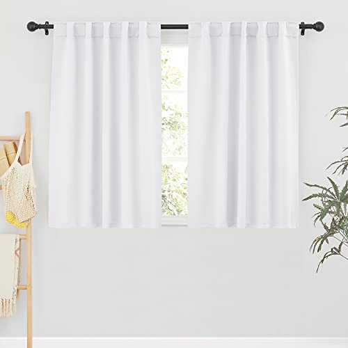 RYB HOME Half Blackout Curtains - Home Kitchen Door Window Treatment Drapes Back Tab Room Darkening...