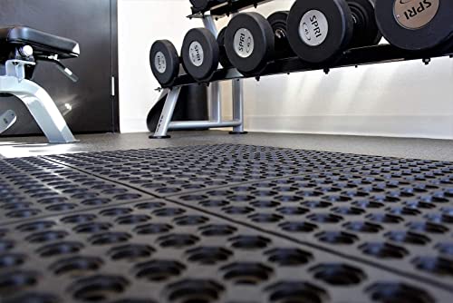 Envelor Interlocking Rubber Floor Mat Restaurant Kitchen Mat For Floor Anti Fatigue Bar Mat Door Mat Non-Slip Mat Indoor Outdoor Shower Pool Drainage Mat Durable Garage Flooring 36 X 36 Inch #TOP6