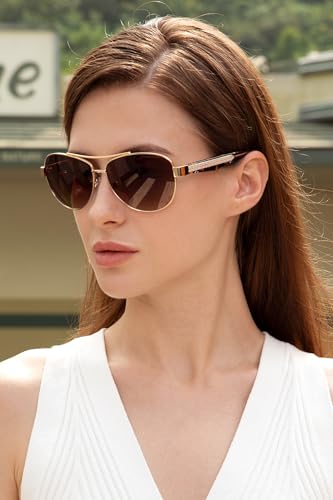 CARFIA Acetate Metal Sunglasses for Women Polarized UV Protection Trendy Fashion Style CA23052