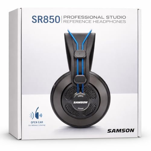 Image of SAMSON SR850B Professional Studio Reference Headphones (Blue)