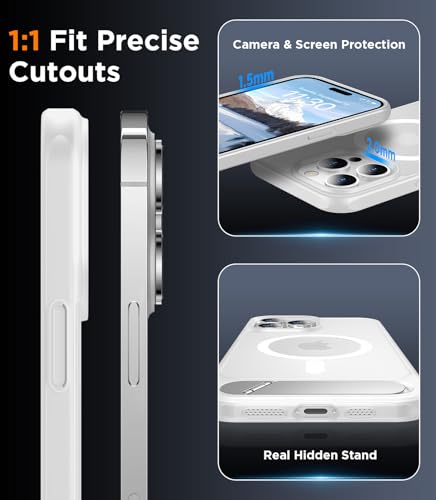 Image of Magnetic Compatible with iPhone 14 Pro Case, [Built-in Invisible Kickstand][Compatible with MagSafe] [Military Grade Shockproof] Slim Translucent Matte Phone Case for iPhone 14 Pro 6.1 inch