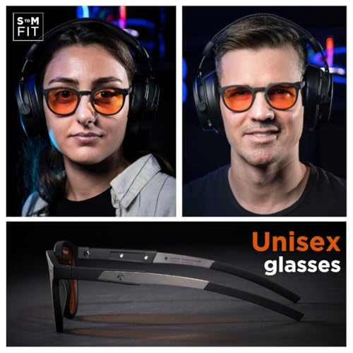 Image of Horus X • Round Blue Light Glasses Men and Women | Computer Glasses for Screens Anti-Fatigue & Eyestrain Relief | Revo Amber