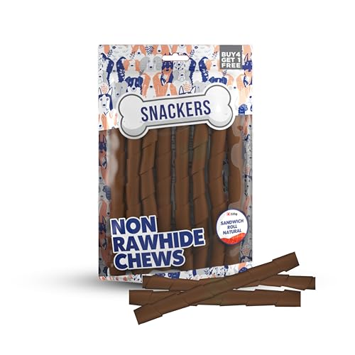Image of Non-Rawhide Dog Chews, Sandwich Roll Natural for Dogs, 225g | Safe & Digestible Treats | Healthy Chew Sticks for All Breeds & Sizes