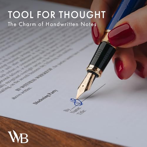 Image of Wordsworth & Black Primori Luxury Fountain Pen Set for Writing, Medium Nib | Blue Gold, Gift for Men Women, Metal Body, 18K German Iridium, Calligraphy, Converter + 24 Ink Cartridges, Refillable