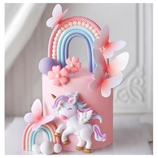 Einhorn Kuchendekoration Pony Geburtstag Dekoration Regenbogen Kuchen Topper Einhorn Party Favors Regenbogen Geburtstag Dekoration für Mädchen