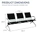 KINTNESS Waiting Room Chair - PU Leather 3-Seat Guest Reception Bench Waiting Room Chairs for Airport Garden Salon Barber Guest Bench Black