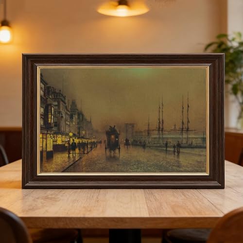 Impression sur toile Glasgow Docks Atkinson Grimshaw cadre 20x30