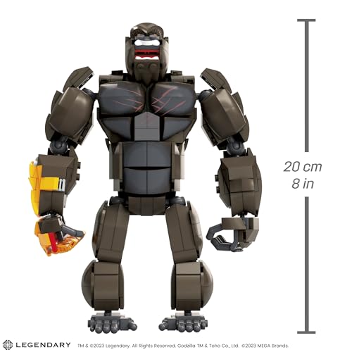 MEGA Godzilla x Kong The New Empire Building Set Action Figure Kong with 541 Pieces and Accessories, 12 Inches Long, for Adult Collectors