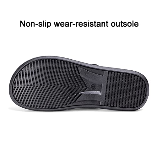 Mens Foot Correction Flip Flops, Men's Summer Breathable Plantar Fasciitis Orthopedic Toe Post Flip Flops, for Toe Flat Iron Plat Comfortable Flat Slippers ( Color : Black , Foot length : 26cm )4