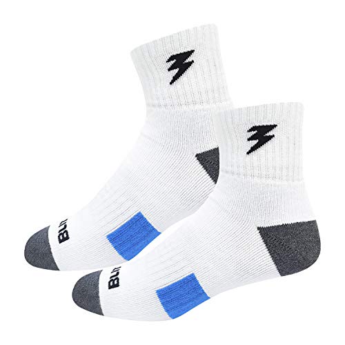 Image of BLITZSOX CRICKET PRO Men's Cotton Blend Hi-Performance Professional Cricket Socks Extra Thick & Durable Quarter Length Socks (Size UK 7-11, White) - Pack of 3