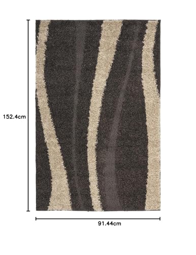 Image of Shaggy Rugs 3X5 FEET Soft and Cozy Carpet for Living Room & Hall, Bedroom, and Kids Room Non-Slip, High Pile, Machine Washable, Perfect for Any Room (Brown Multi A)