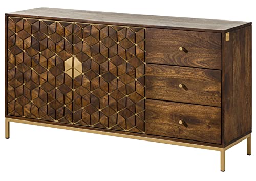 MASSIVMOEBEL24.DE Buffet 145x40 Manguier huilé Brun Diamond #207