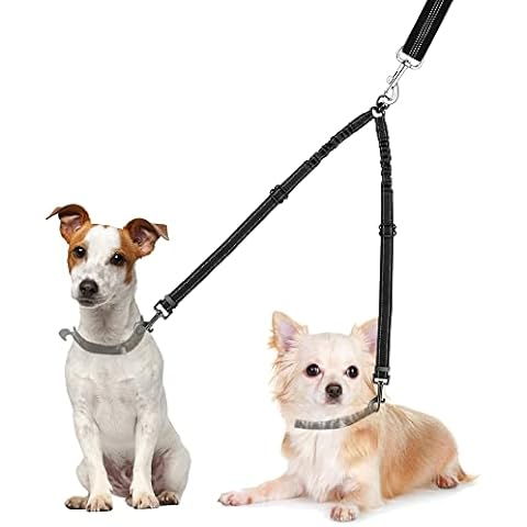 Nasjac Doppelte Hundeleine, kein Verheddern 360° drehbarer Splitter Doppelleine fur Zwei Hunde Cover