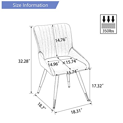 Alunaune Upholstered Dining Chairs Set Of 2 Modern Armless Accent Chair, Faux Suede Mid Century Leisure Chair Kitchen Living Room Desk Side Chair-Grey #TOP1