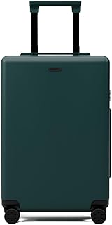 100% PC Suitcase | Carry On | Cabin | Trunk | Check-In | Lightweight & Hard Shell | Spinner Luggage with 4 Wheels | TSA Locks | Fits Ryanair, EasyJet, Jet2, hunter green, Cabin, 100% PC