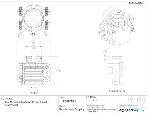 Image of Dixon 225 Plated Iron Boss Clamp, 1-1 /2 inch Hose ID, 2-4 /64 inch - 2-16 /64 inch Hose OD