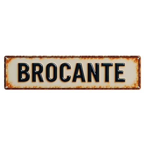 Brocante Plaque en métal vintage en métal pour salon, bar, maison, chambre à coucher, 10,2 x 40,6 cm