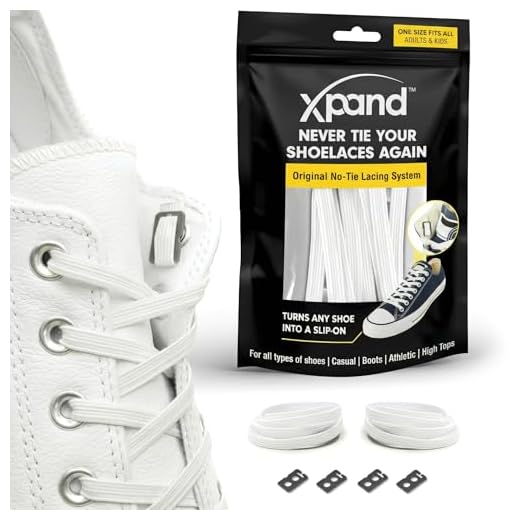 Xpand No Tie Shoelaces System with Elastic Laces - One Size Fits All Adult and Kids Shoes