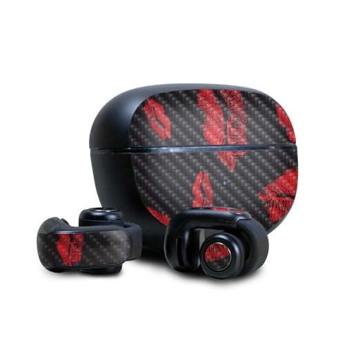 Image of Carbon Fiber Skin Compatible with Bose Ultra Open Earbuds - Kiss Me - Premium 3M Vinyl Protective Wrap Decal Cover - Easy to Apply | Crafted in The USA by MightySkins