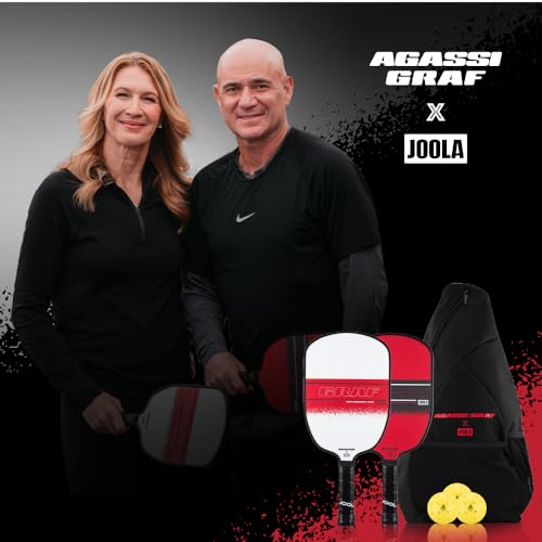 JOOLA Agassi/GRAF Champion Set with Pickleball Paddles, Balls & Sling Bag - Sandblasted Pickleball Racket - Agassi Shape with Extended Sweet Spot - UPA-A Certified - USAP Approved - NFC Chip Enabled - image 8