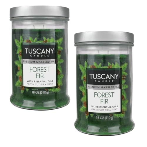 Forest FIR Long-Lasting Scented JAR Candle (18 OZ) 2 Pack,