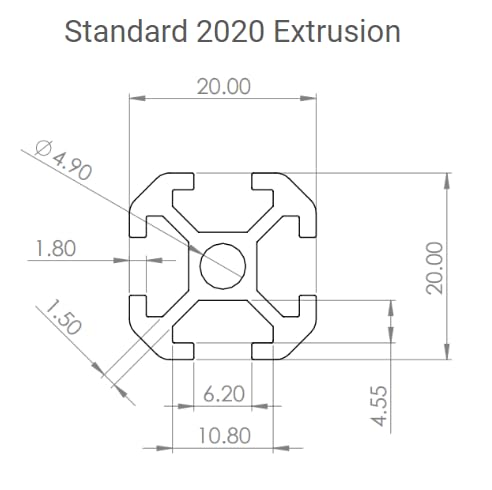 Image of XBEAMS 10pcs Rigid Lightweight Plastic T Slot 2020 Extrusion DIY (10, Black, 1000mm)