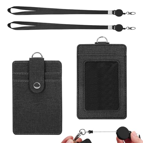 Porte-badges faciles à glisser LELE LIFE étui de carte noir en cuir