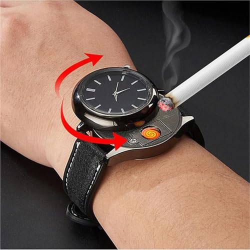 Encendedor de reloj 2 en 1 a prueba de viento miniatura 2