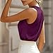 bawilom Women's Silk Satin Tank Tops Summer Sleeveless Slim Fitted Crewneck Casual Tee Shirts Trendy Fashion Dressy Clothes Purple