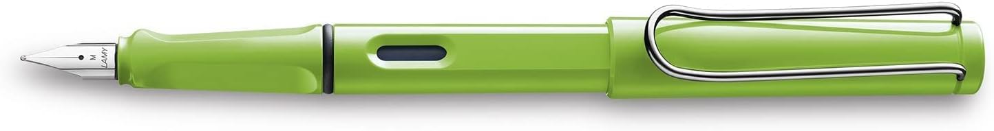Lamy Safari Fountain Pen (M) Green & 5 Black Ink Cartridges